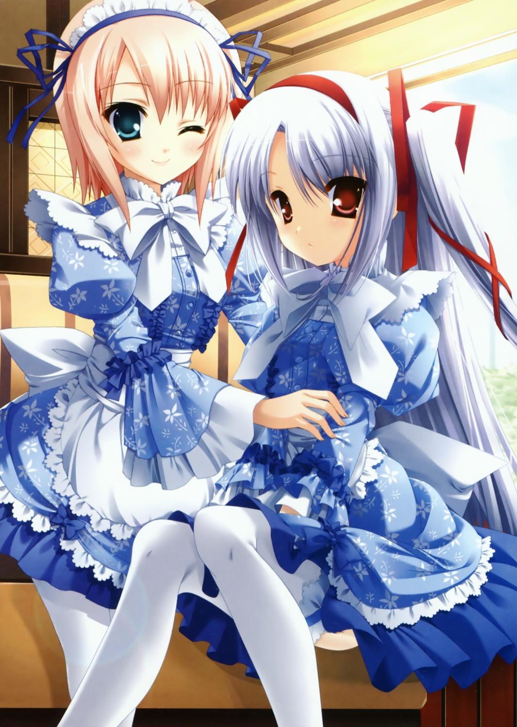 11eyes, hagiwara_onsen, lass, maid, momono_shiori, narumi_yuu, natsuki_kaori, thighhighs