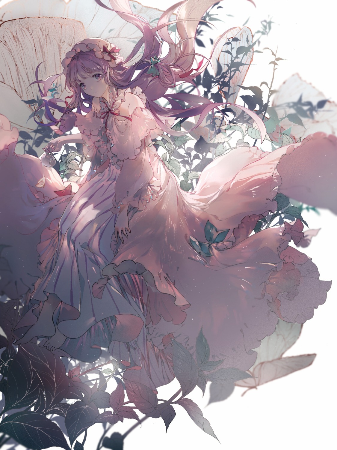 dress, patchouli_knowledge, skirt_lift, tanzhujiuyue, touhou