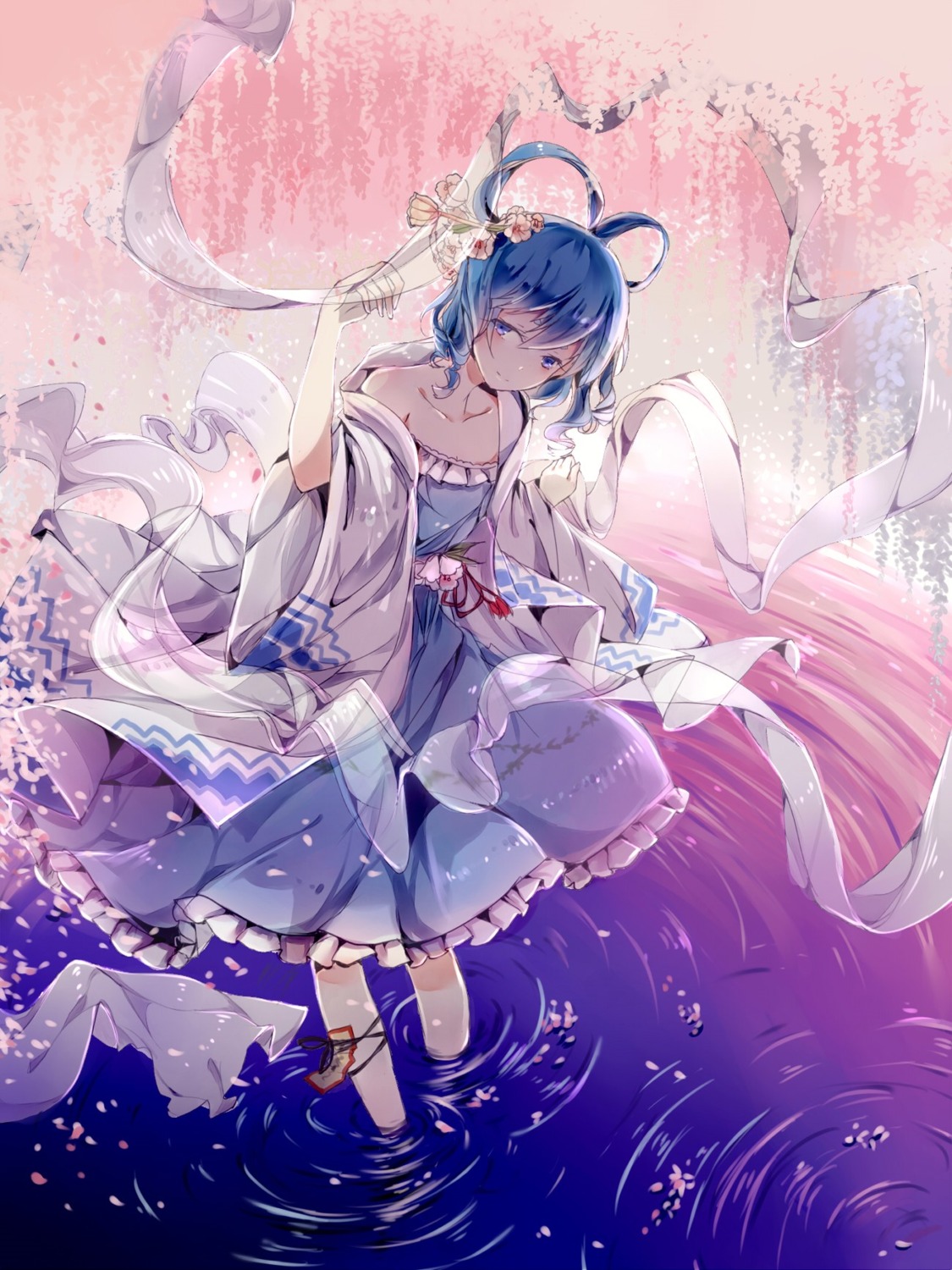 dress, kaku_seiga, tanzhujiuyue, touhou, wet