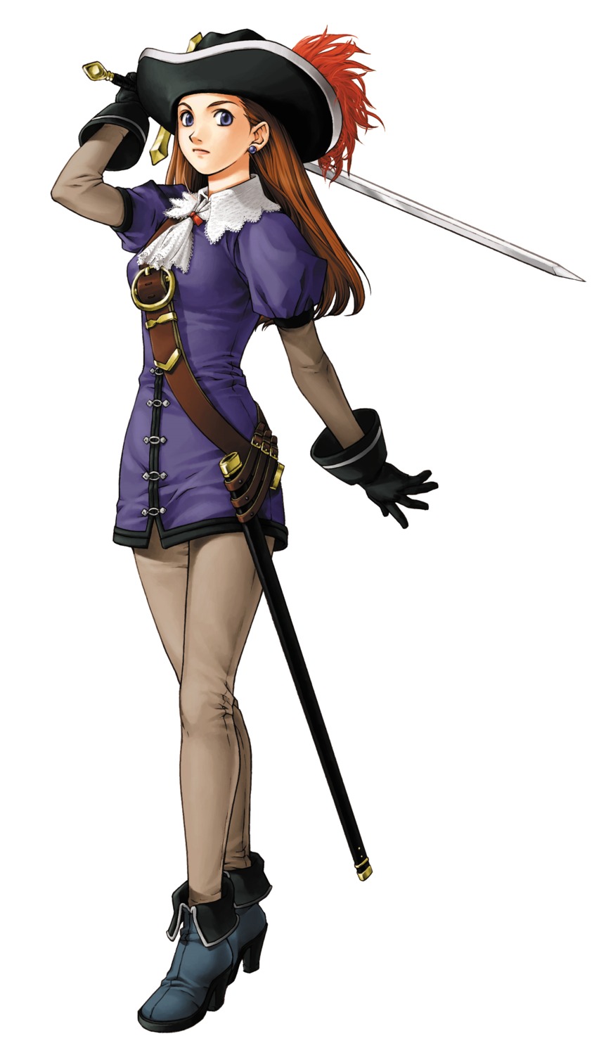 dress, ishikawa_fumi, lilly_pendragon, pantyhose, suikoden, suikoden_iii, sword