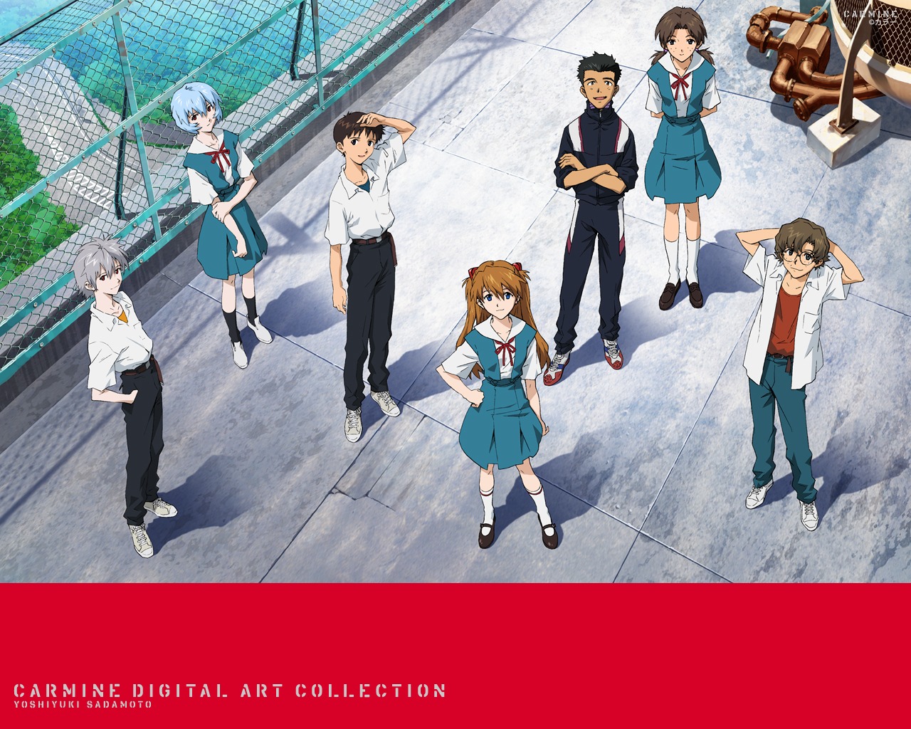 aida_kensuke, ayanami_rei, horaki_hikari, ikari_shinji, nagisa_kaworu, neon_genesis_evangelion, sadamoto_yoshiyuki, souryuu_asuka_langley