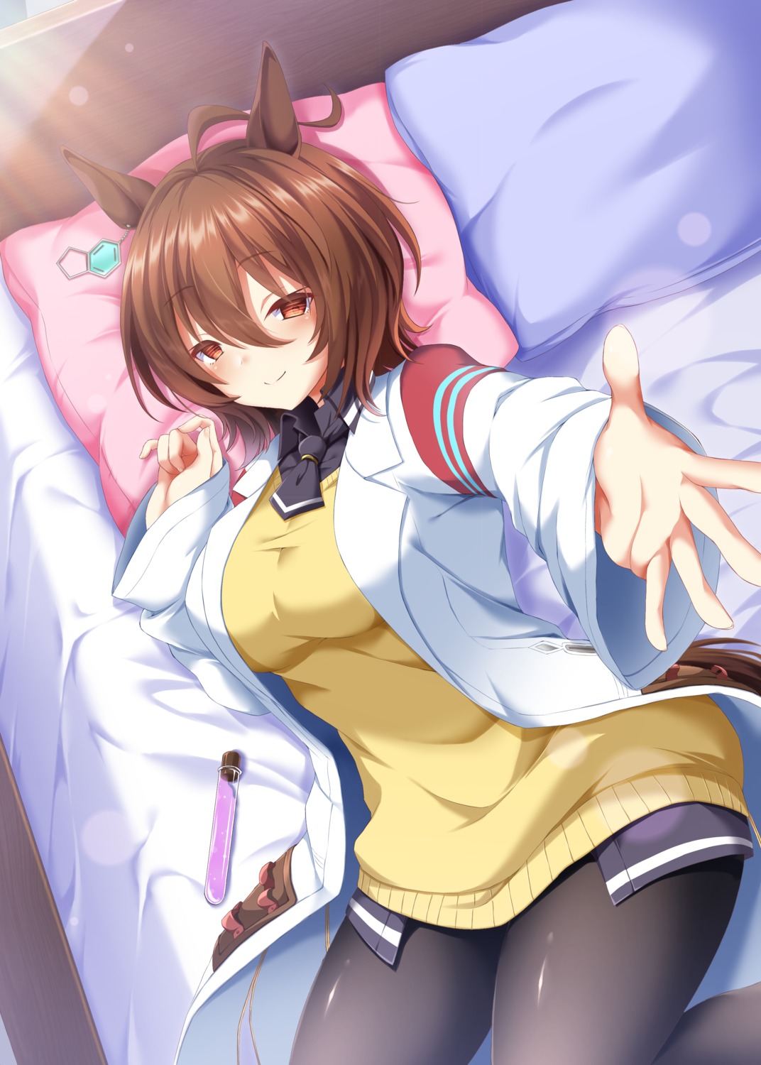 agnes_tachyon_(umamusume), animal_ears, pantyhose, ryochapu, sweater, uma_musume_pretty_derby, uniform