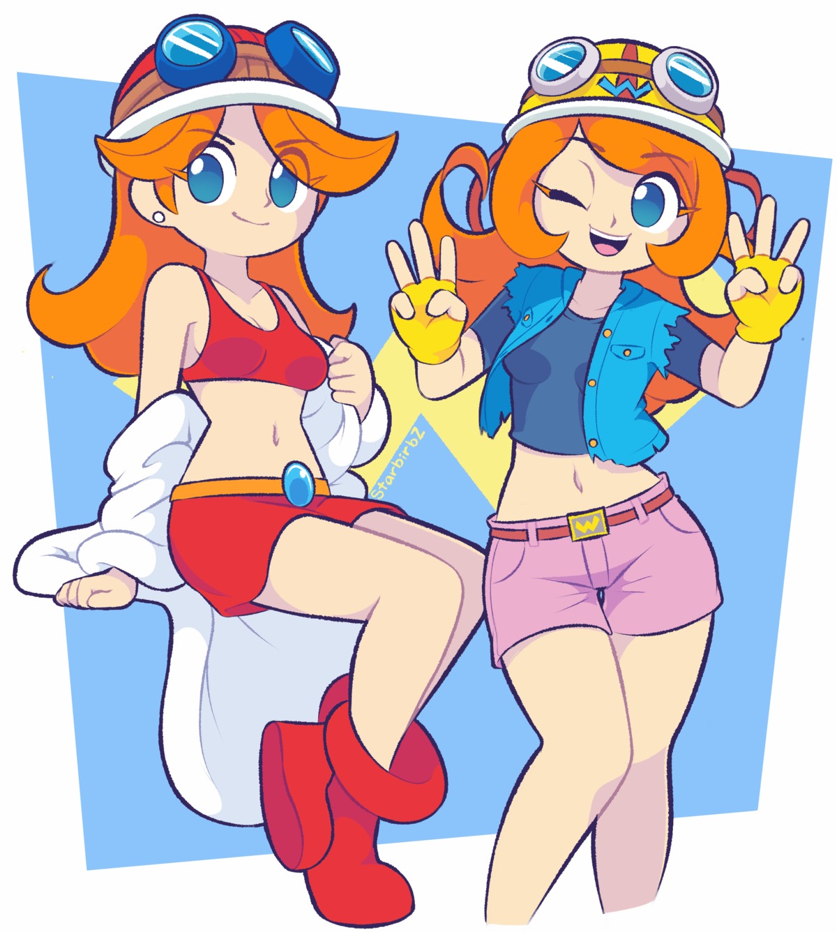 bra, mona_(warioware), open_shirt, starbirbz, torn_clothes, warioware