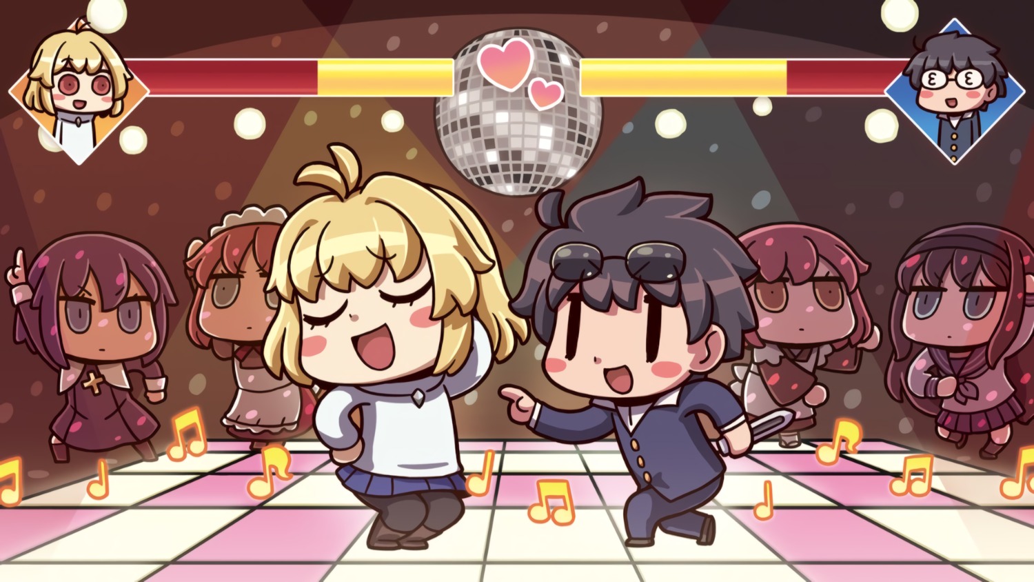 arcueid_brunestud, chibi, ciel, hisui, kohaku, maid, megane, melty_blood