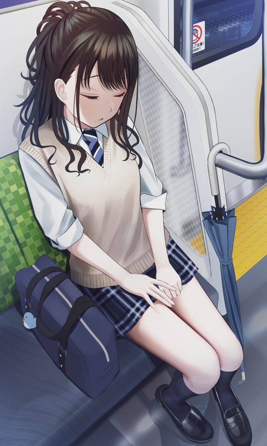 kazano_hiori, seifuku, sweater, the_idolm@ster, the_idolm@ster_shiny_colors, turisasu, umbrella