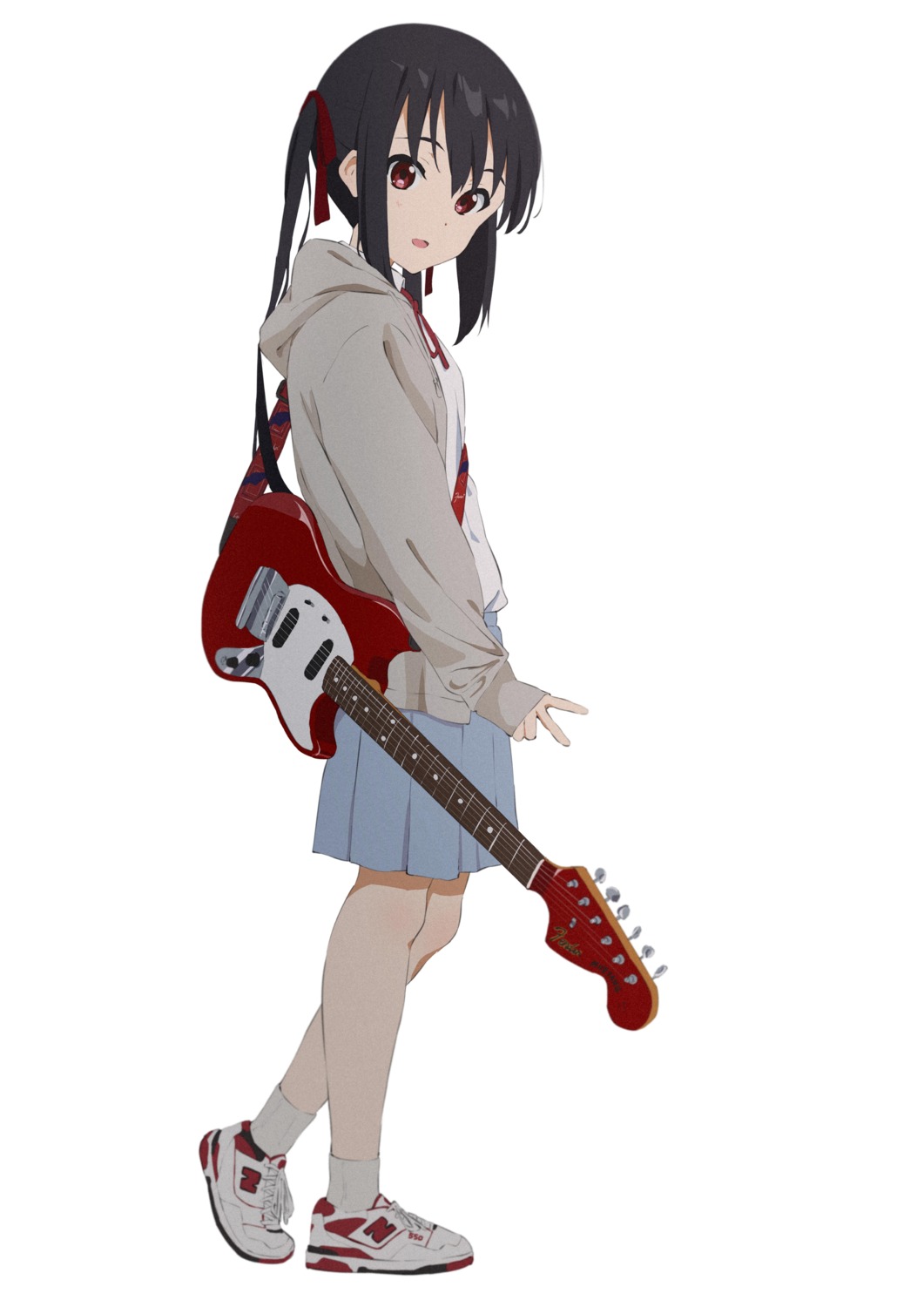 guitar, k-on!, nakano_azusa, sakurayama_(59_sakurayama), seifuku