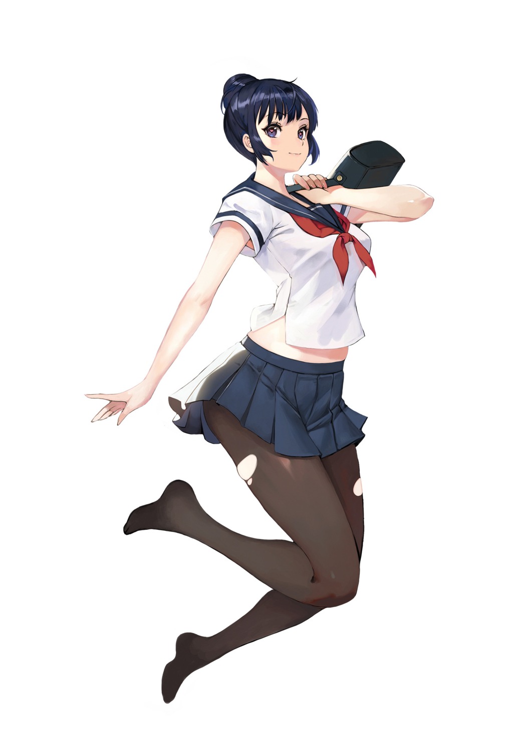 bobobong, pantyhose, seifuku, torn_clothes