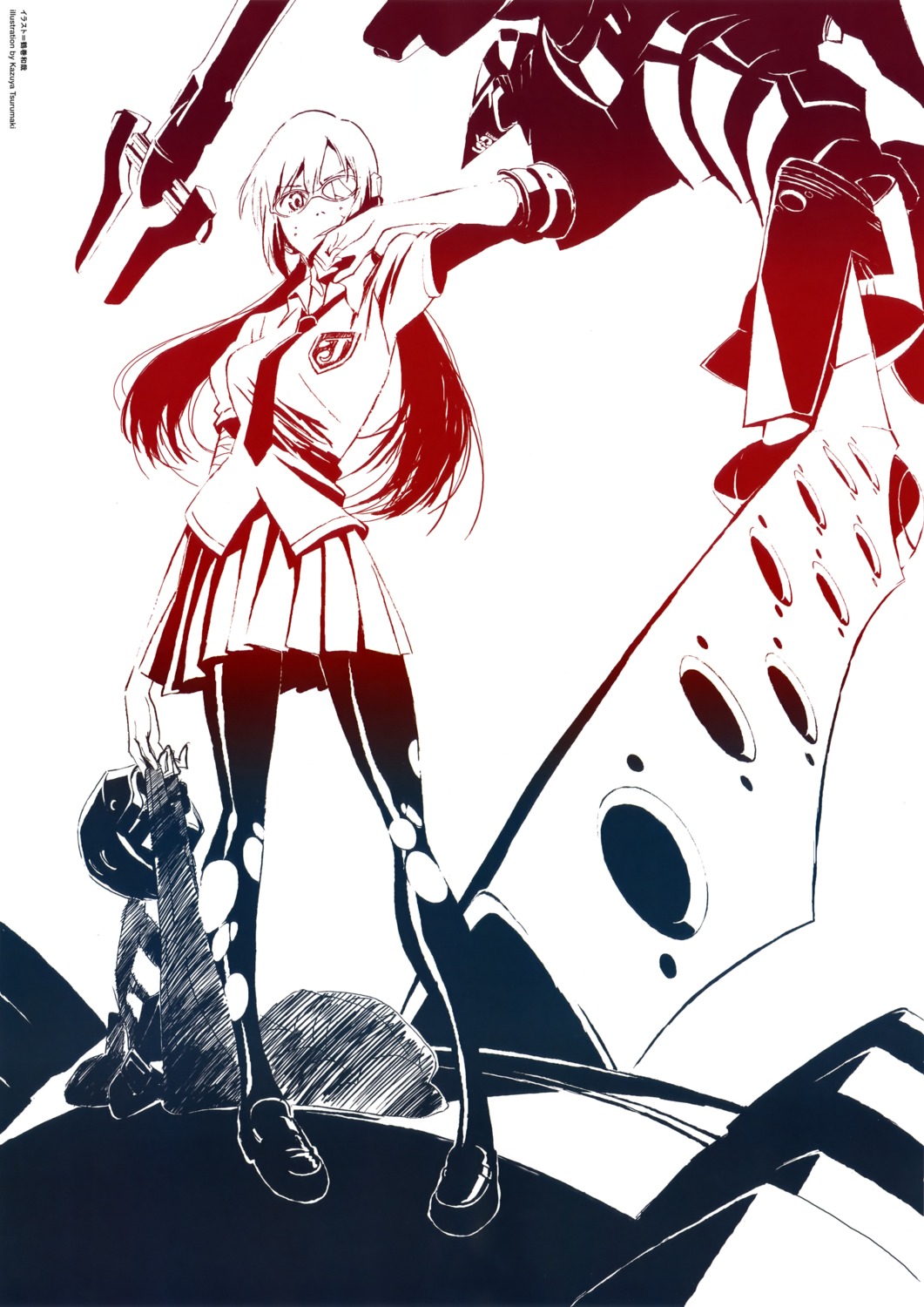 makinami_mari_illustrious, monochrome, neon_genesis_evangelion, pantyhose, tsurumaki_kazuya