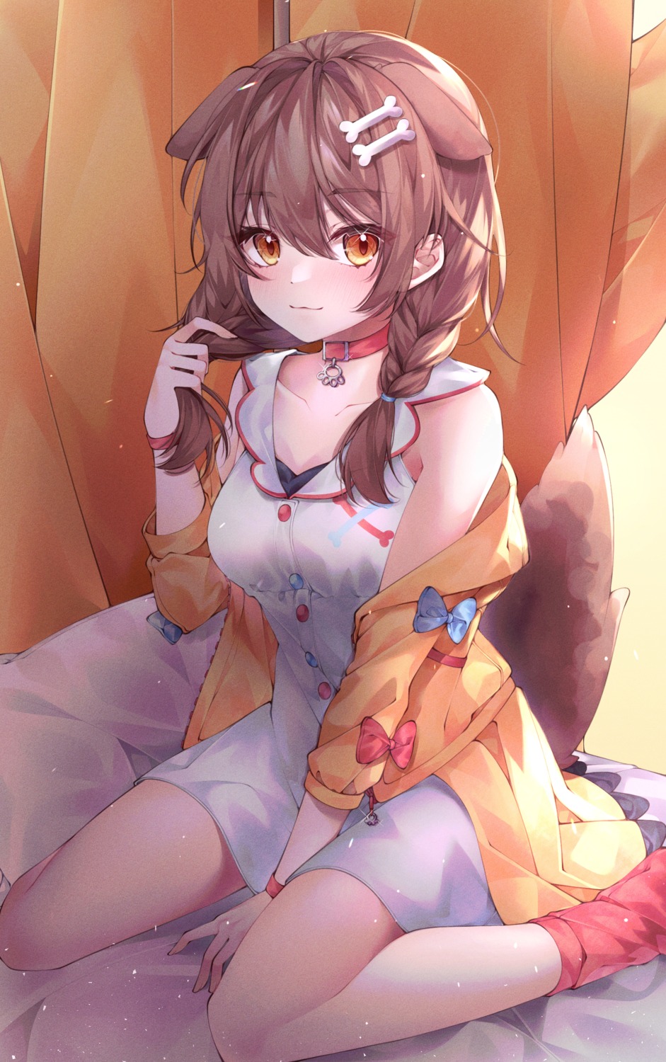 animal_ears, dress, hololive, hololive_gamers, hyunnim01, inugami_korone, inumimi, tail