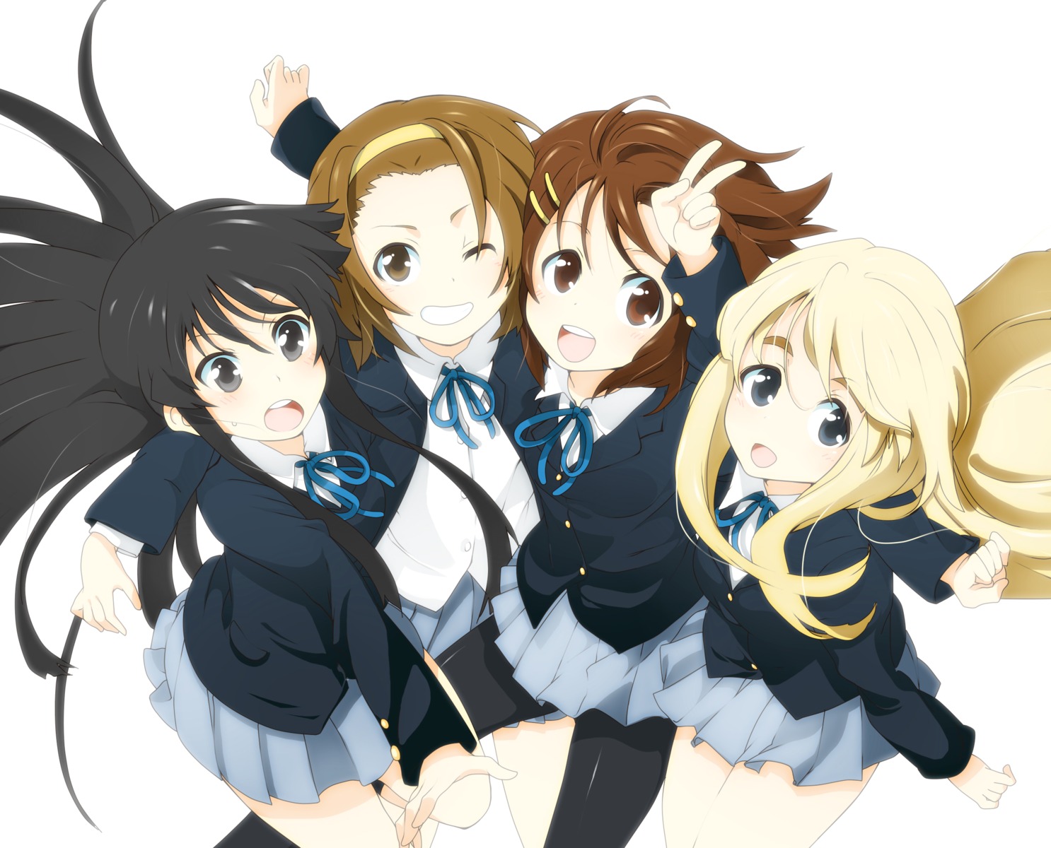 akiyama_mio, hirasawa_yui, k-on!, kotobuki_tsumugi, mitsuki_meia, pantyhose, seifuku, tainaka_ritsu