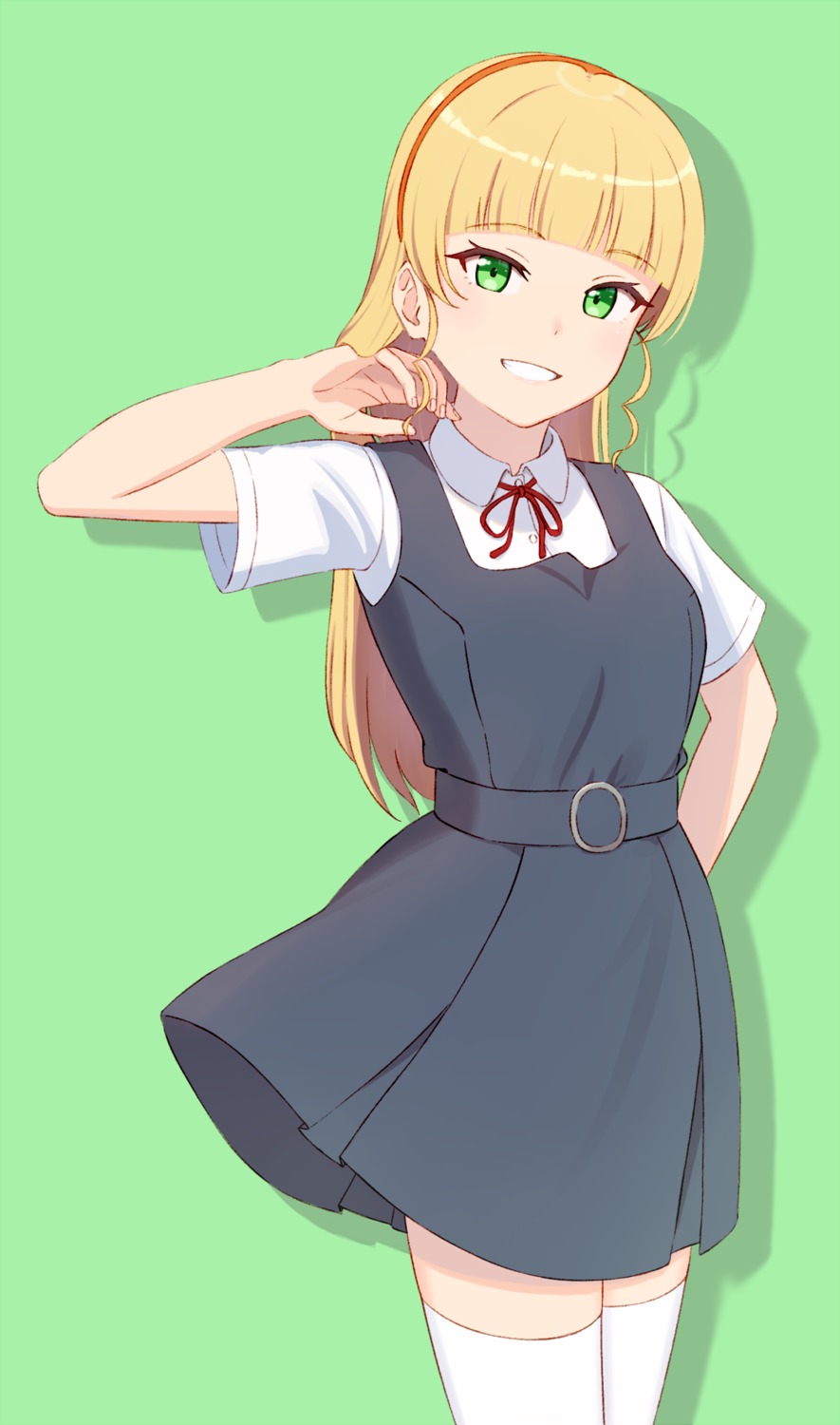 boncha, heanna_sumire, love_live!_(series), love_live!_superstar!!, seifuku, skirt_lift, thighhighs