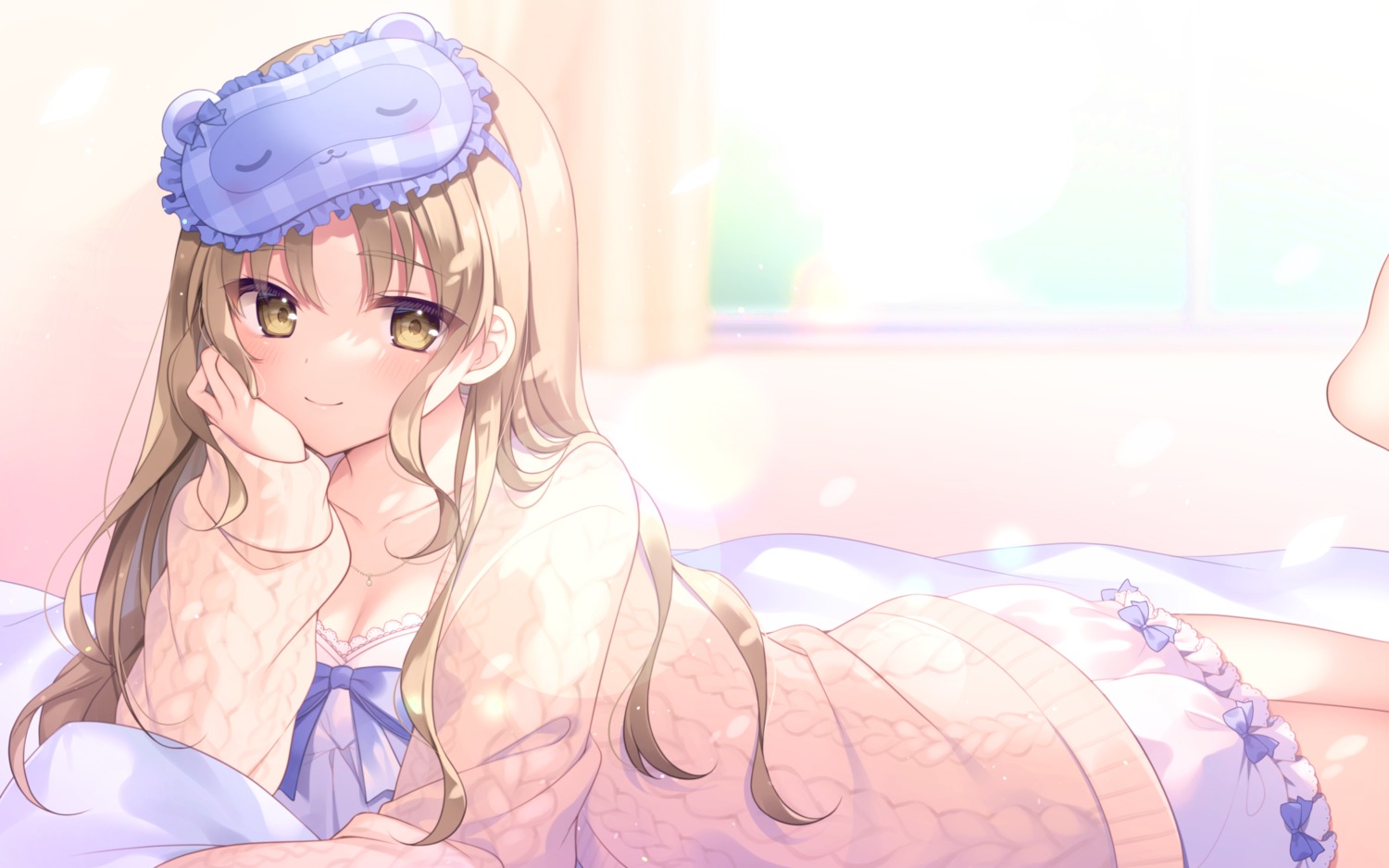cleavage, nijisanji, nijisanji_seeds, pajama, sister_claire, sweater, ytuorvi