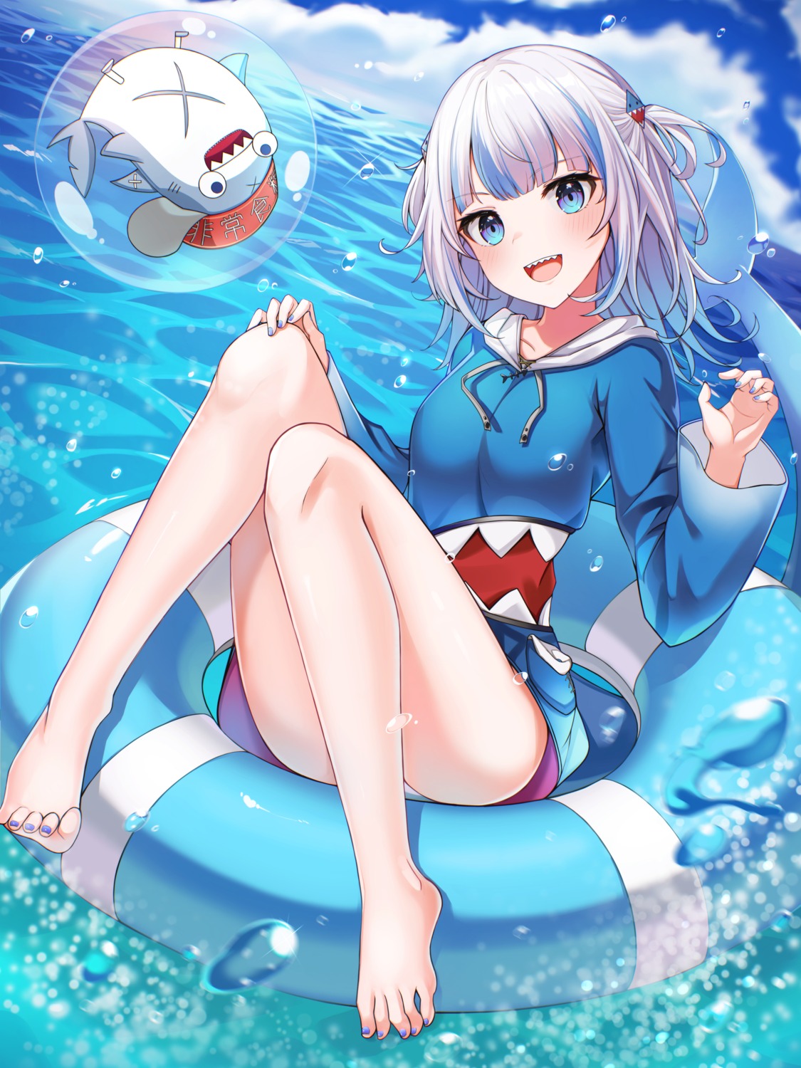 gawr_gura, hololive, hololive_english, pantsu, pipipipyu, tail, wet