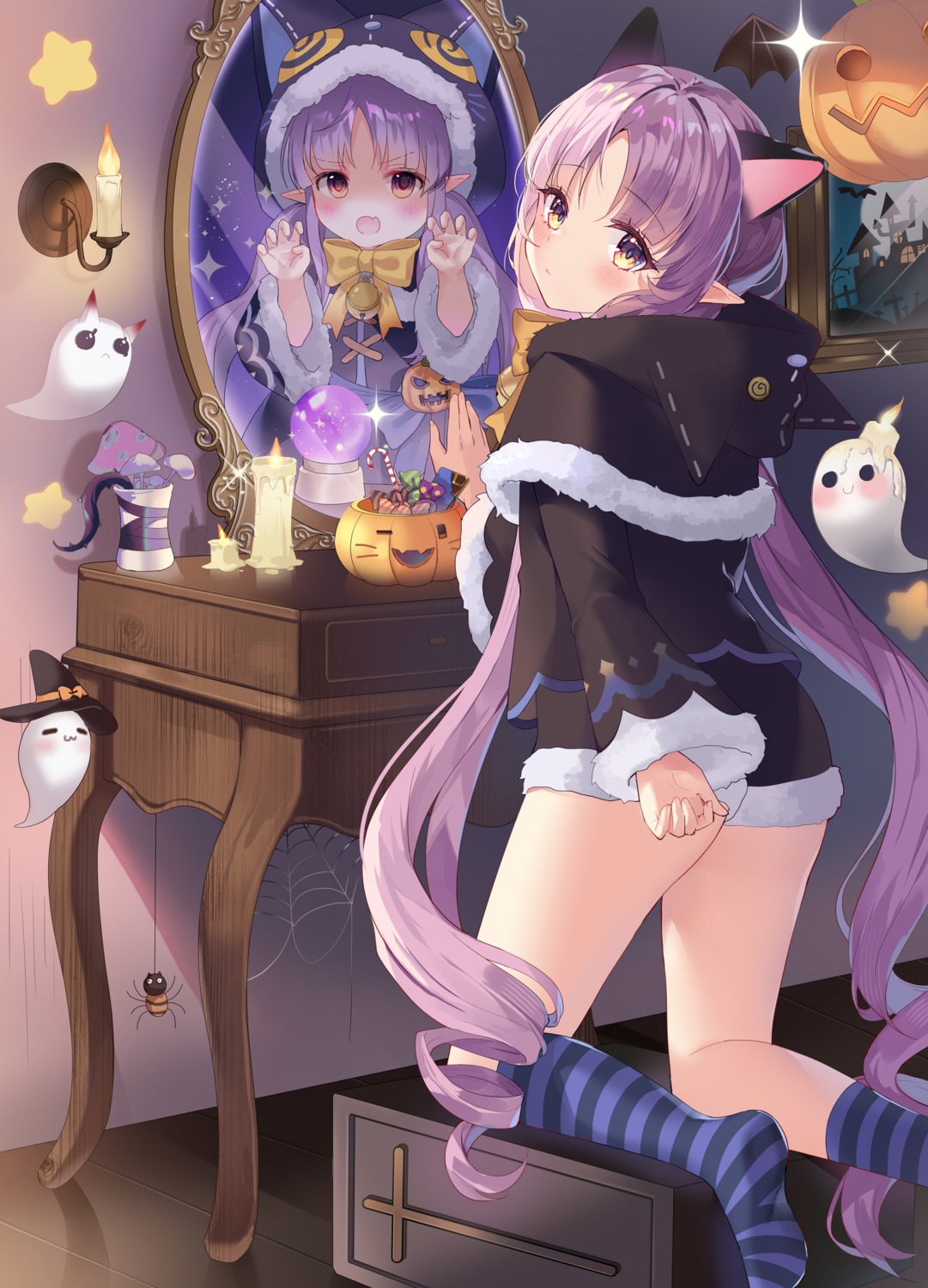 animal_ears, halloween, hikawa_kyouka, hum_(ten_ten), nekomimi, pointy_ears, princess_connect!, princess_connect!_re:dive