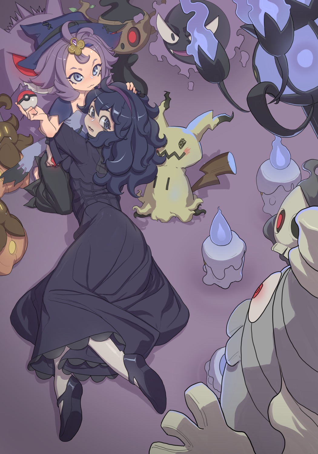 acerola_(pokemon), breasts, chandelure, dress, dusclops, duskull, gengar, halloween