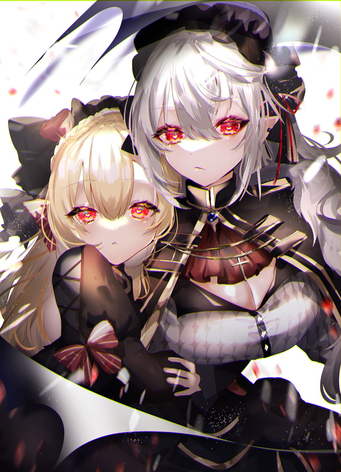 cleavage, dress, lolita_fashion, momongapoketto, nijisanji, pointy_ears