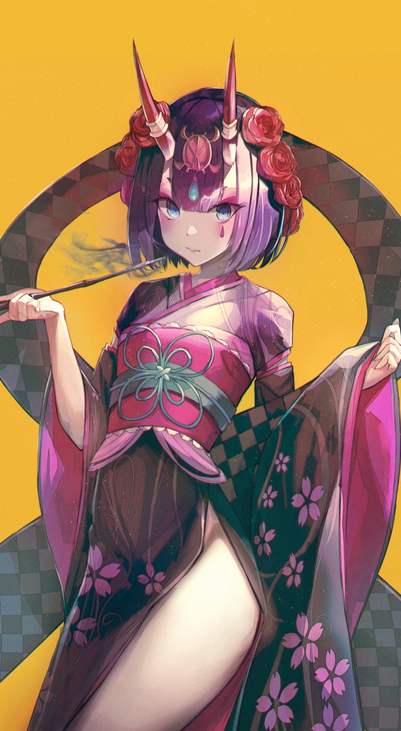 asian_clothes, fate/grand_order, horns, merryj, shuten_douji_(fate)