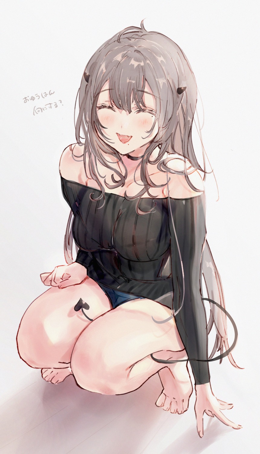 horns, shia_job, sweater, tail