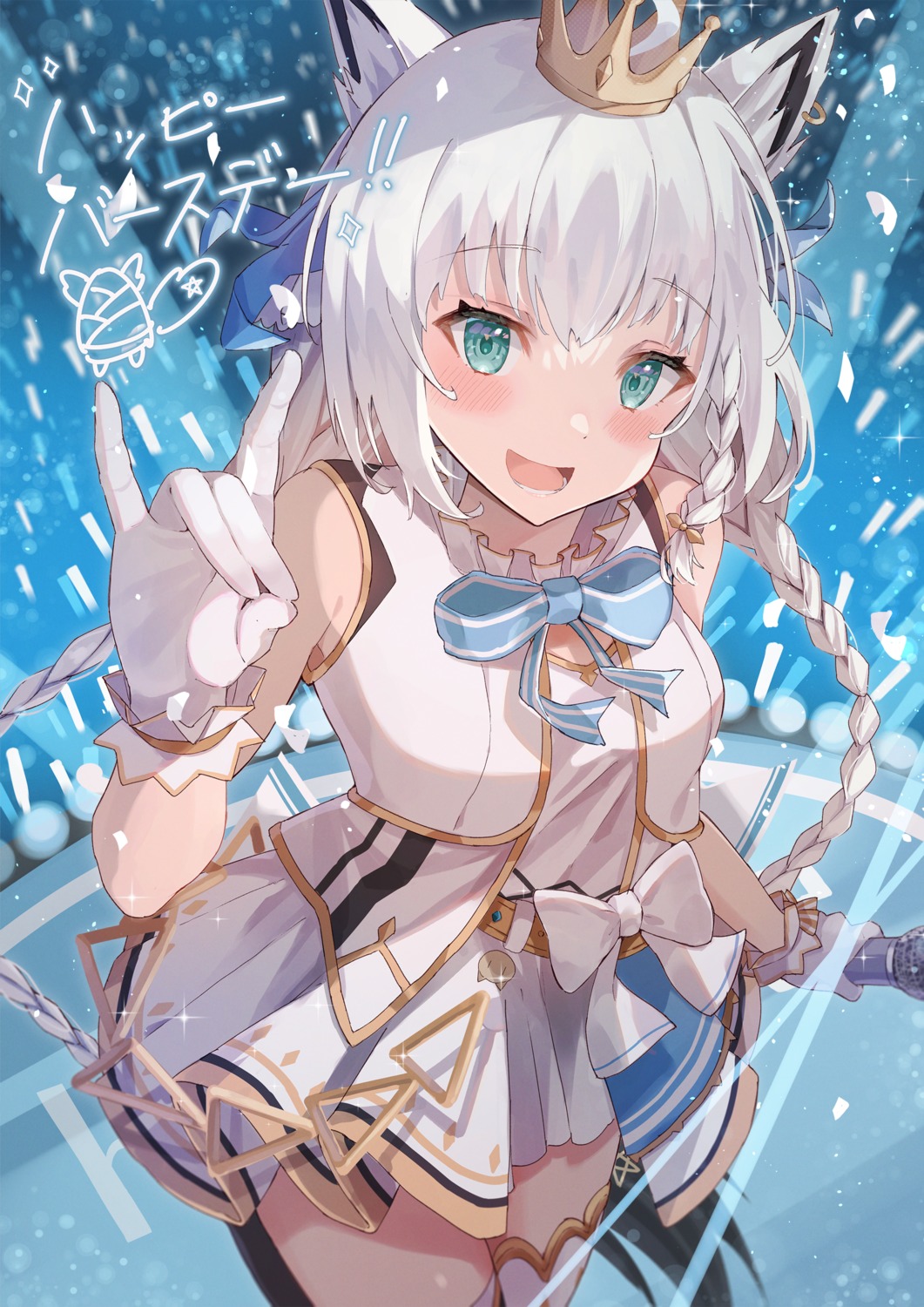 animal_ears, haru_yu, hololive, hololive_gamers, kitsune, shirakami_fubuki, tail, thighhighs