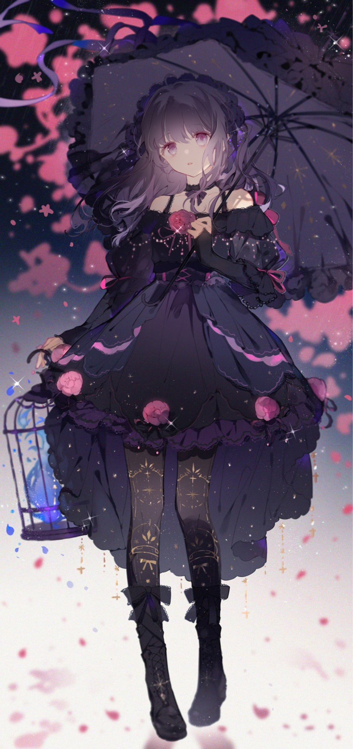 dress, gothic_lolita, lolita_fashion, pantyhose, qianqianjie, umbrella