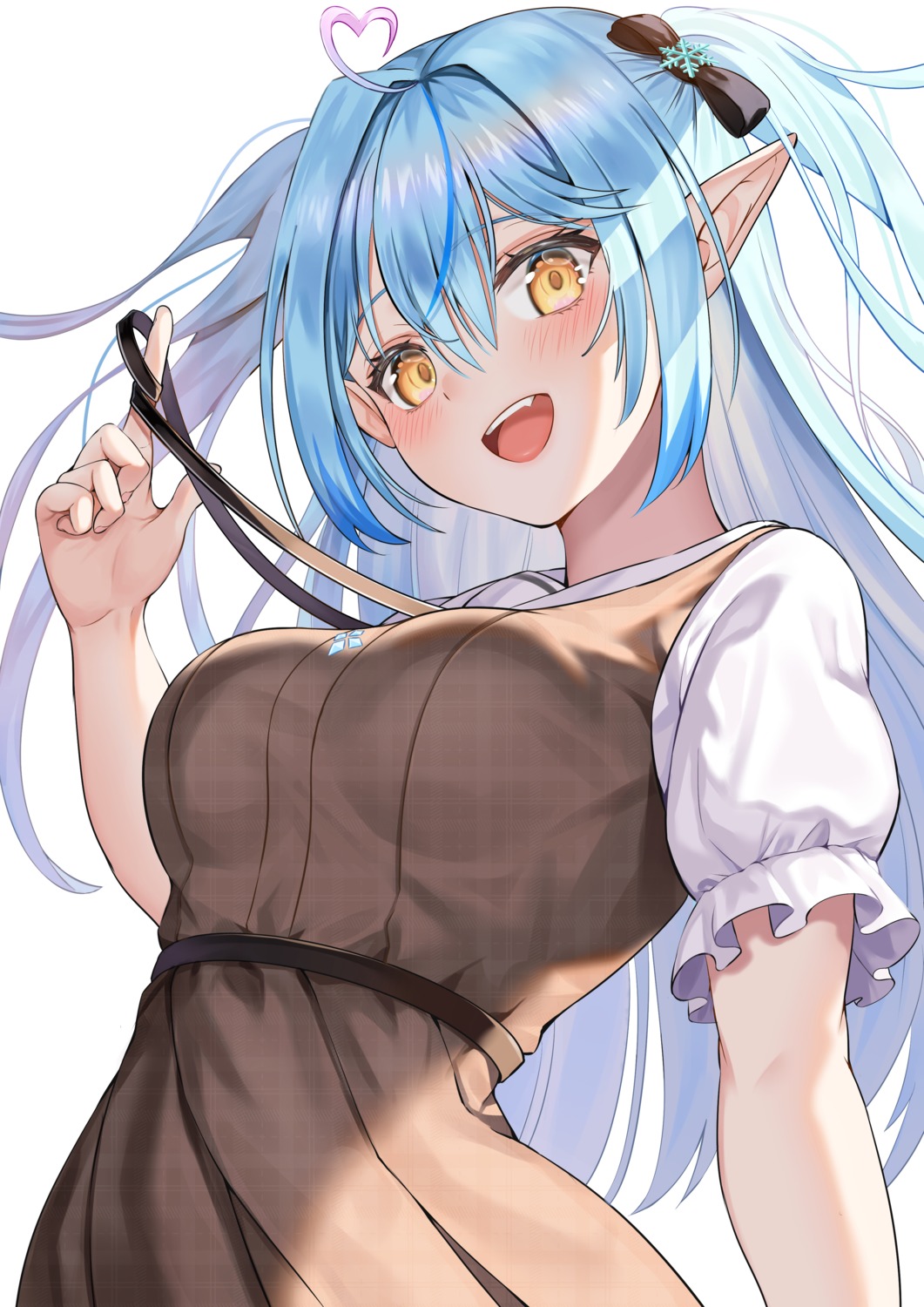 animal_ears, ebinomi, elf, hololive, pointy_ears, seifuku, yukihana_lamy