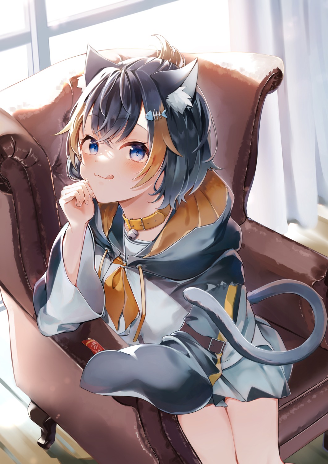 animal_ears, miyato_miya, nekomimi, nijisanji, nijisanji_en, petra_gurin, seifuku, tail