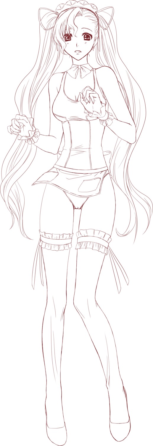 code_geass, euphemia_li_britannia, kuon_yuu, monochrome, swimsuits, thighhighs