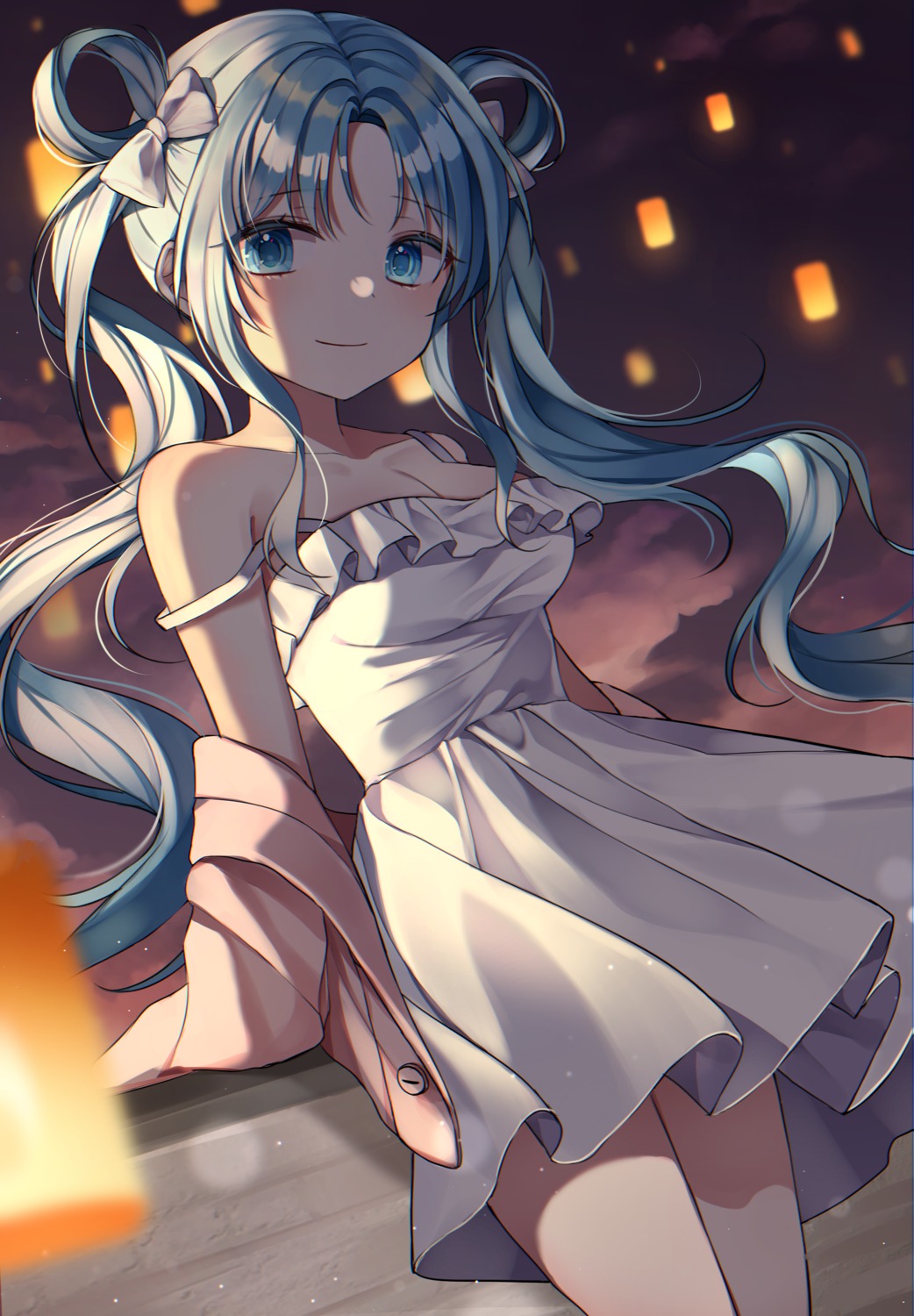cleavage, dress, moka01, no_bra, summer_dress