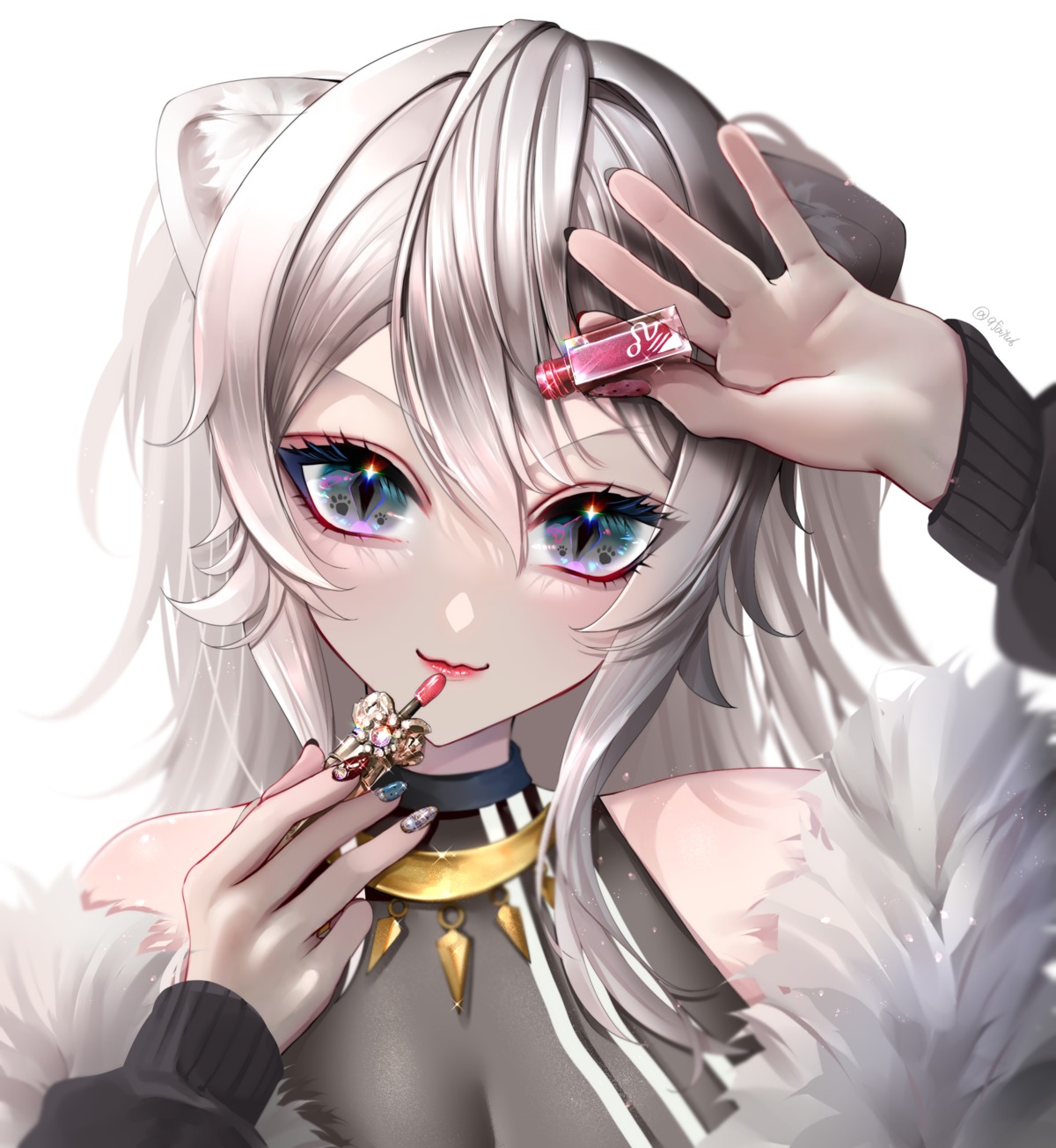 animal_ears, cleavage, fayutea, hololive, see_through, shishiro_botan