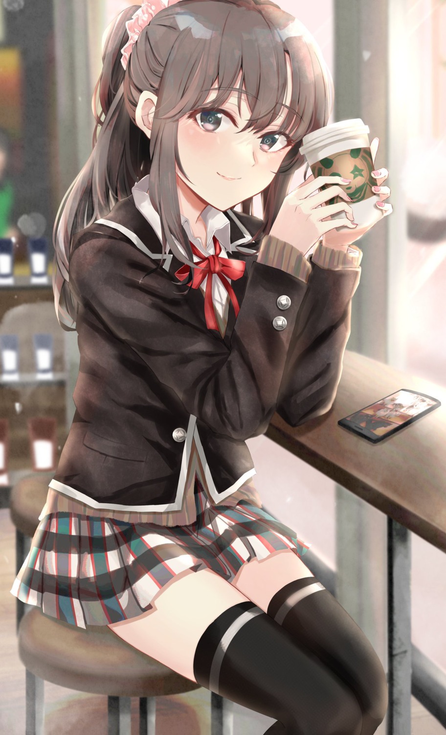 ka1se1, seifuku, sweater, thighhighs, yahari_ore_no_seishun_lovecome_wa_machigatteiru., yukinoshita_yukino