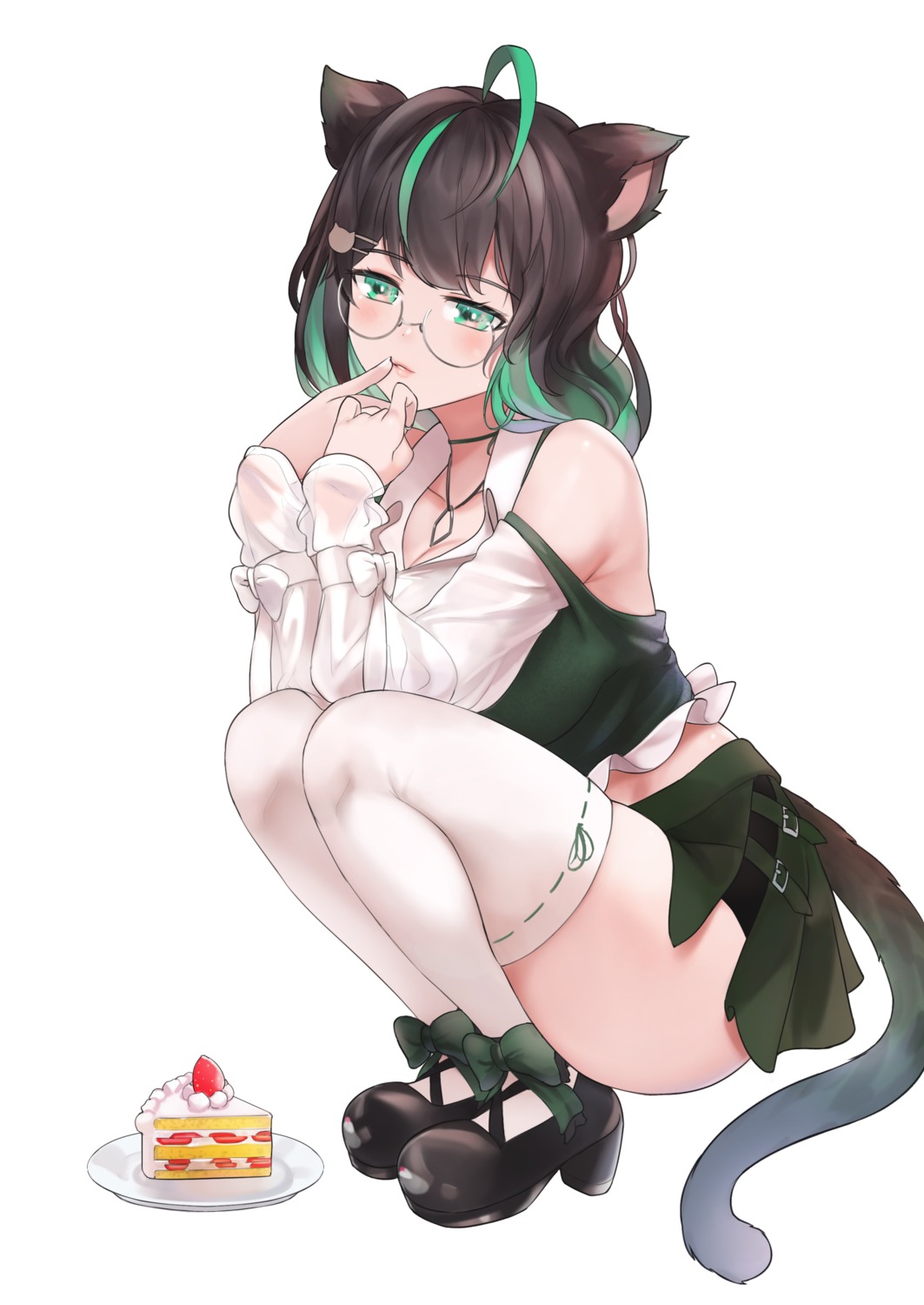 animal_ears, heels, megane, nekomimi, nijisanji, nijisanji_kr, riba, shin_yuya
