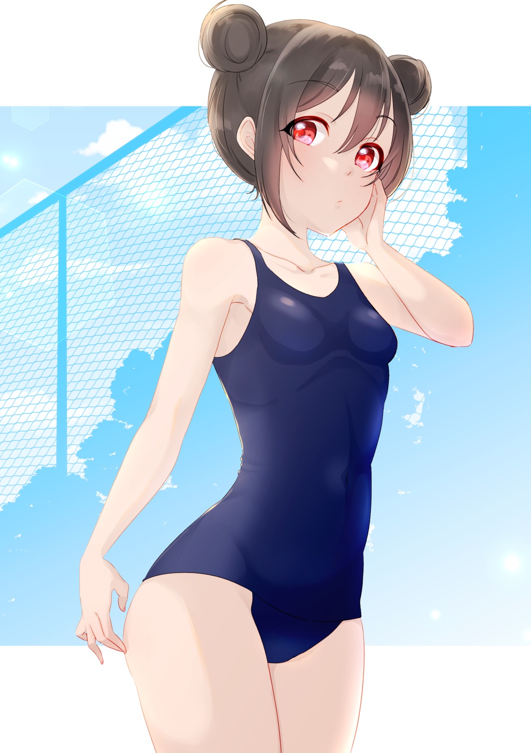 kobayashi_nyoromichi, love_live!, love_live!_(series), school_swimsuit, swimsuits, yazawa_nico