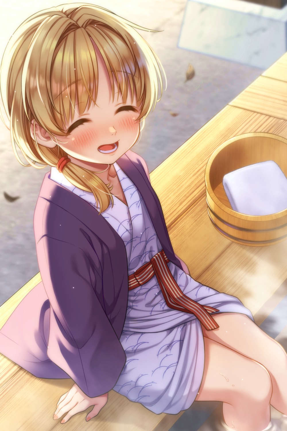 moriya_suwako, nora_wanko, onsen, skirt_lift, touhou, wet, yukata