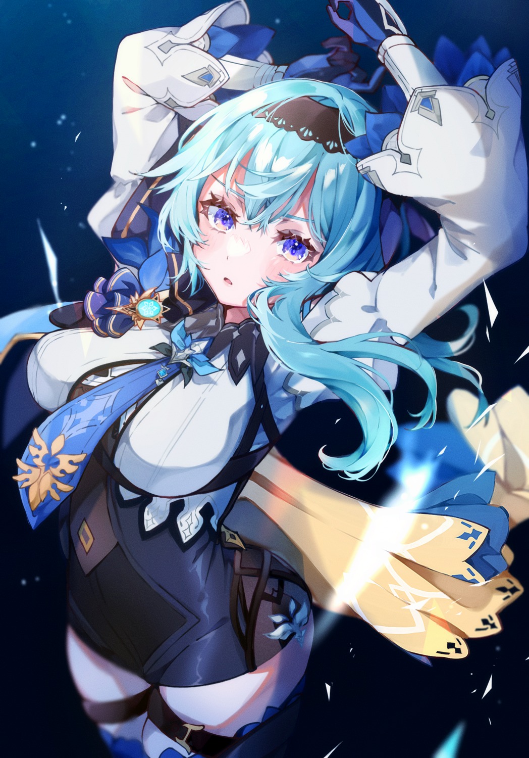 eula, garter, genshin_impact, kuramiko, thighhighs