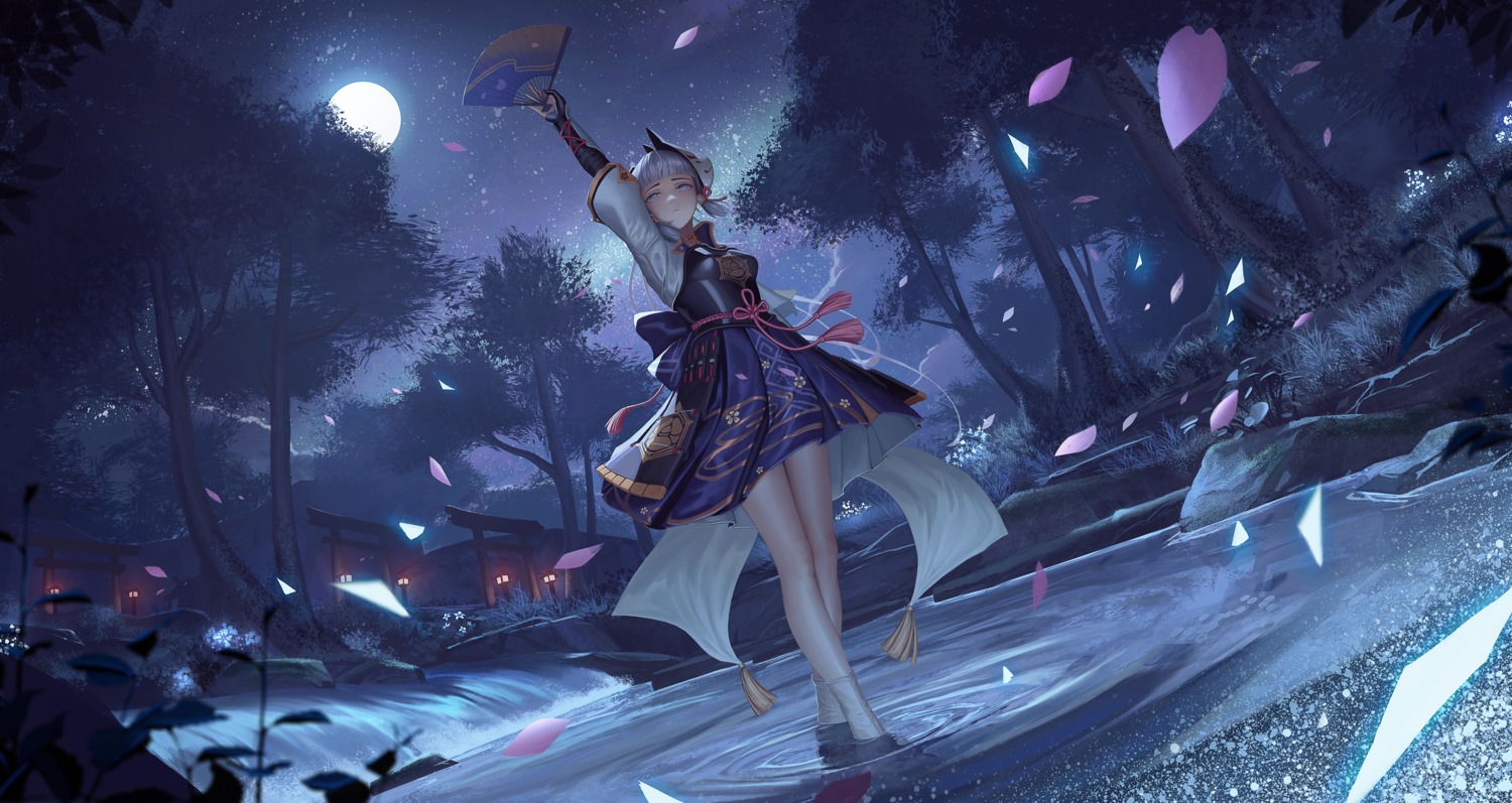 armor, genshin_impact, japanese_clothes, kamisato_ayaka, wet, zfivez