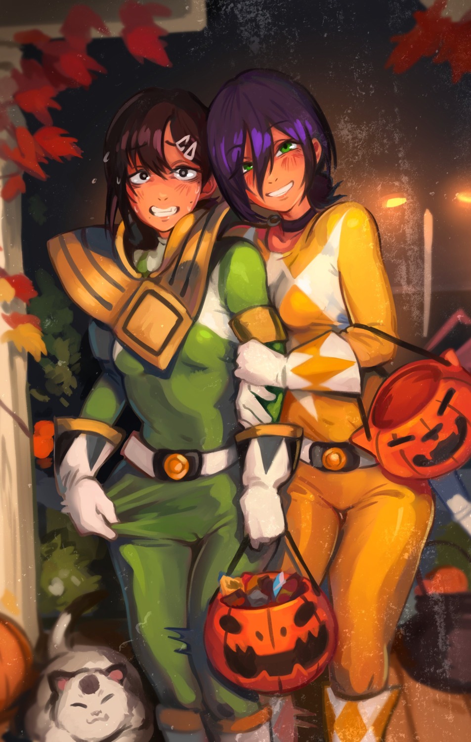bodysuit, chainsaw_man, cosplay, halloween, higashiyama_kobeni, khyle., neko, reze_(chainsaw_man)