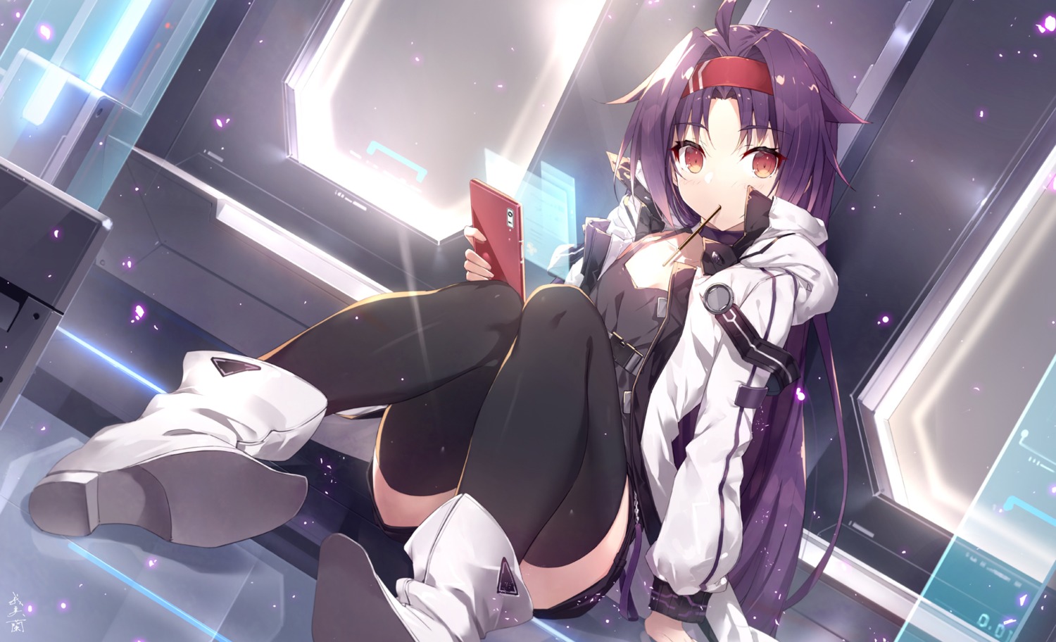gabiran, konno_yuuki, sword_art_online, thighhighs