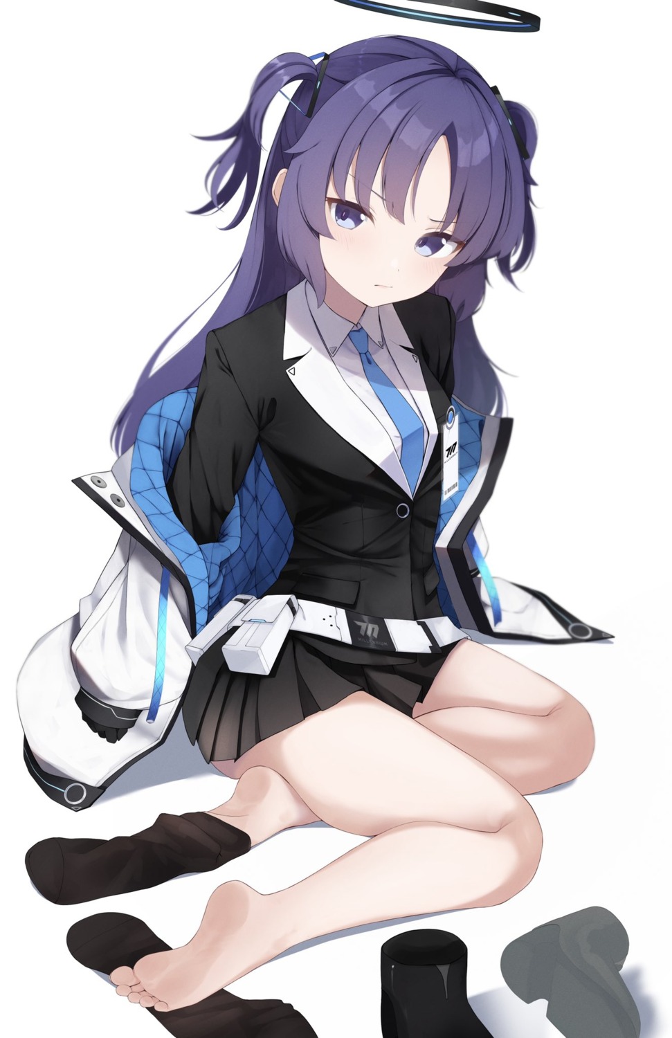 blue_archive, feet, halo, hayase_yuuka, seifuku, shiwa_(siwaa0419)