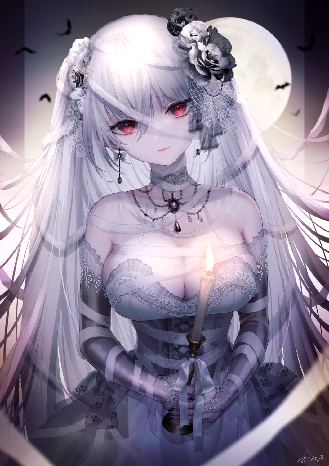 bandages, dress, gothic_lolita, halloween, hi-na1, lolita_fashion, no_bra