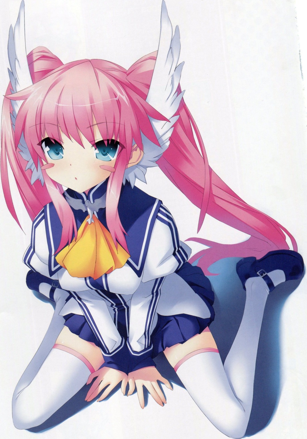 angel_magister, binding_discoloration, bleed_through, nagi_everbright, seifuku, thighhighs, usatsuka_eiji