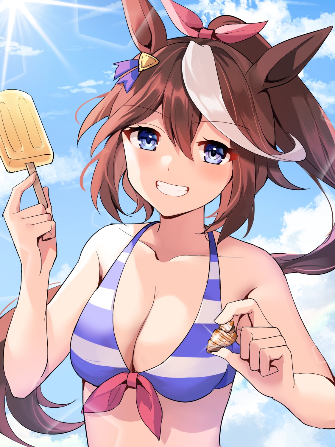 akitsuki_(oenothera), animal_ears, bikini_top, swimsuits, tokai_teio_(umamusume), uma_musume_pretty_derby