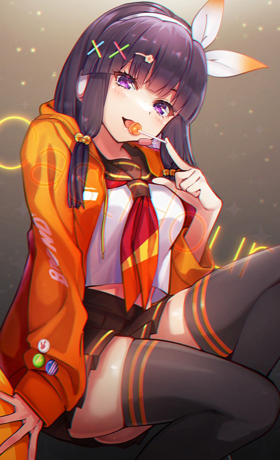 beatmania, beatmania_iidx, seifuku, skirt_lift, tagme, thighhighs
