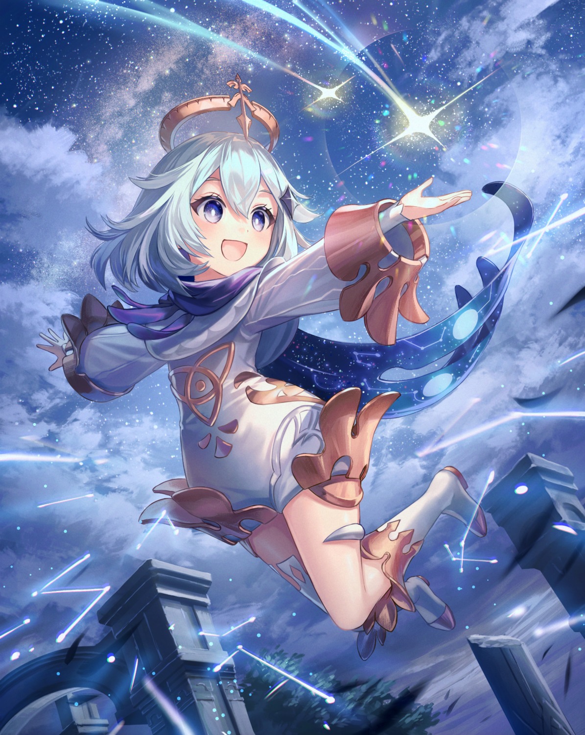 genshin_impact, maica_sunahara, paimon, thighhighs