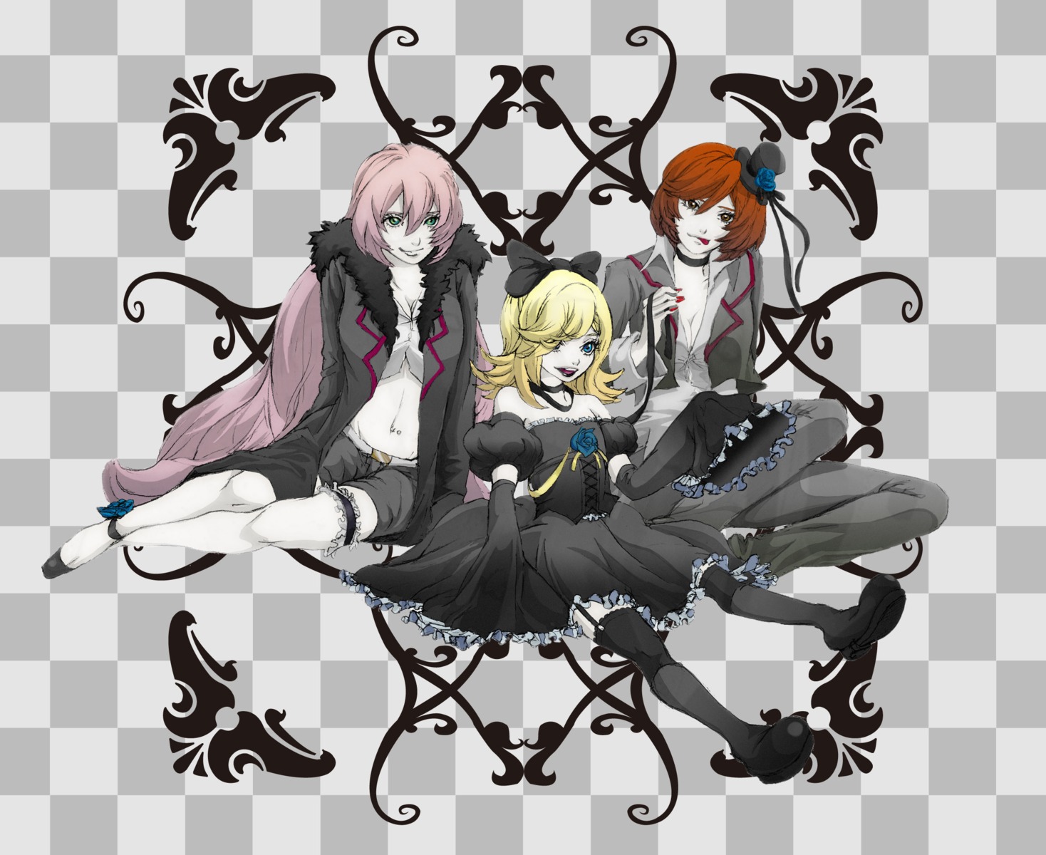 dera, imitation_black_(vocaloid), kagamine_rin, megurine_luka, meiko, vocaloid