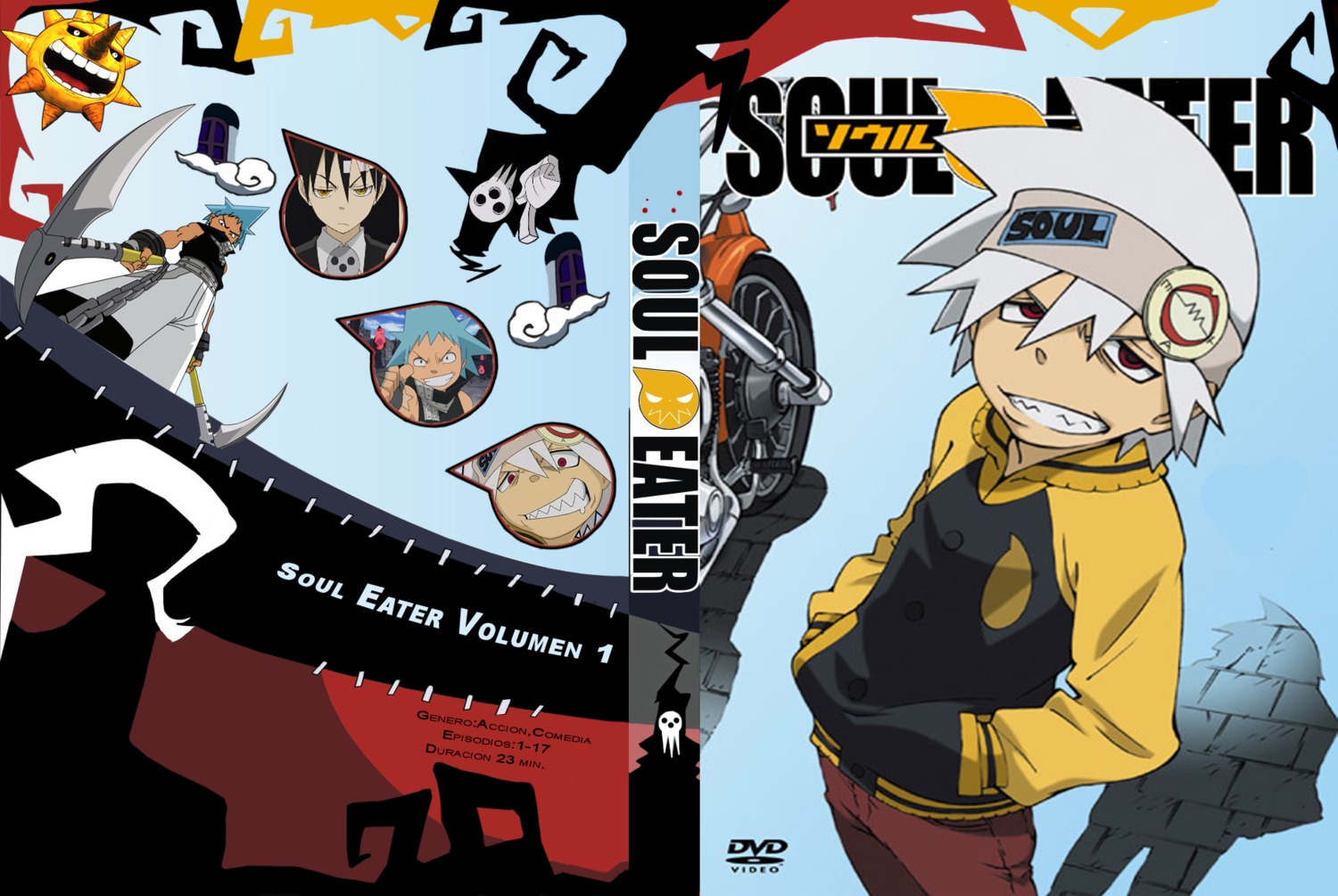 black_star, death_the_kid, jpeg_artifacts, shinigami-sama, soul_eater, soul_eater_(character)