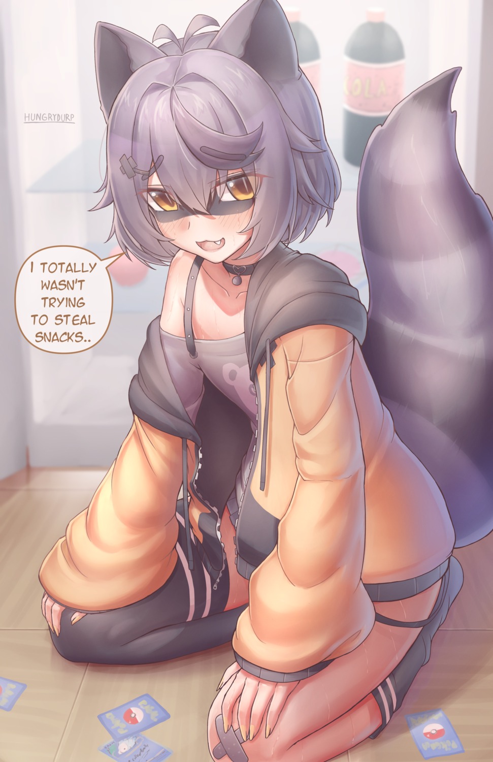animal_ears, bandaid, hungrydurp, snuffy_(twitch), tail, thighhighs, vshojo