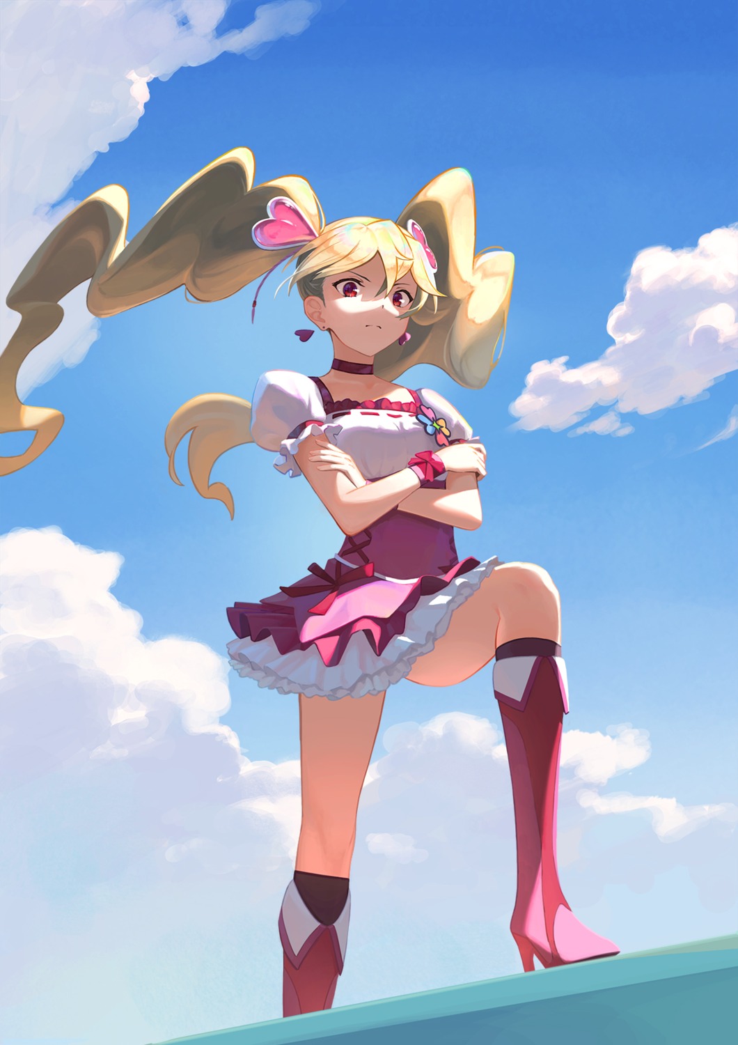 dress, fresh_precure!, heels, momozono_love, myoumatsu_kaori, precure, skirt_lift