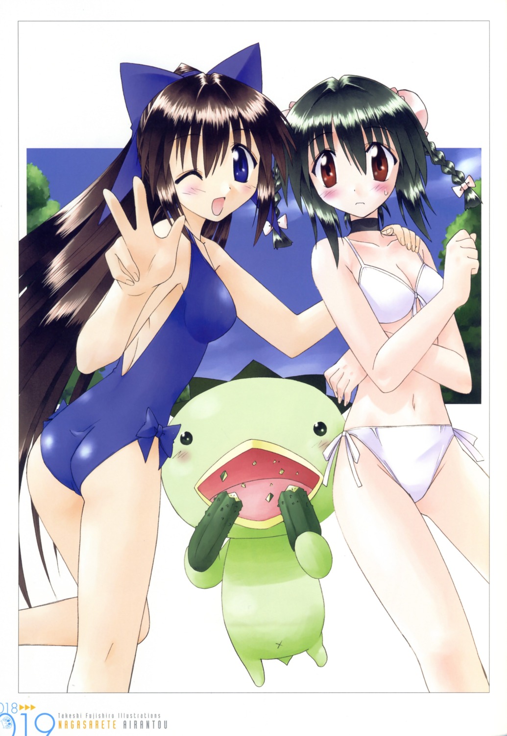 bikini, cleavage, fujishiro_takeshi, mei_mei, nagasarete_airantou, suzu, swimsuits, tohno