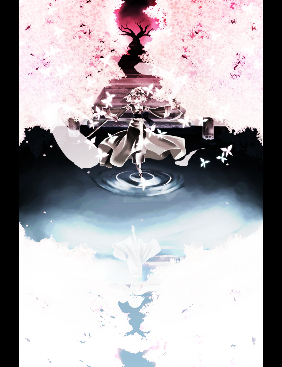 endou, landscape, saigyouji_yuyuko, touhou
