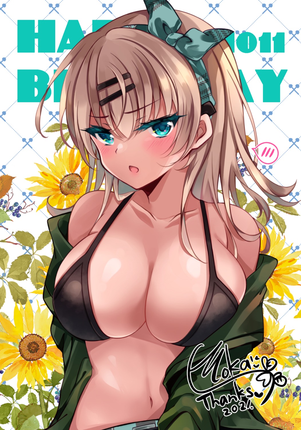 bikini_top, cleavage, ichiyou_moka, open_shirt, swimsuits